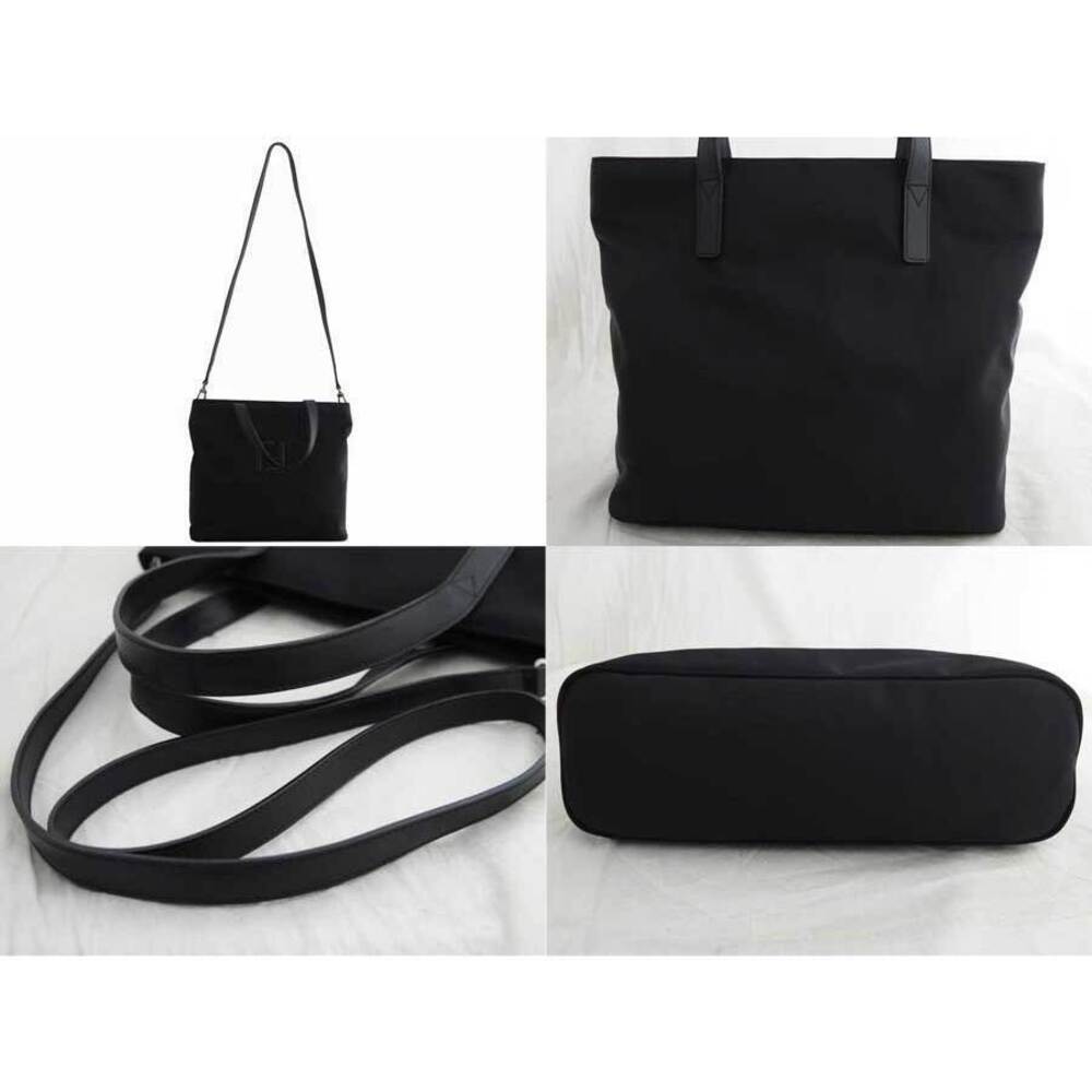 Fendi black logo bag FF leather handbag